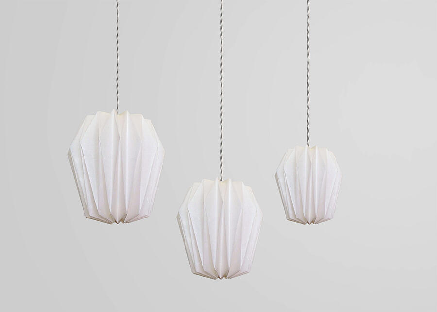 snowdrop origami pendelleuchte papierlampe